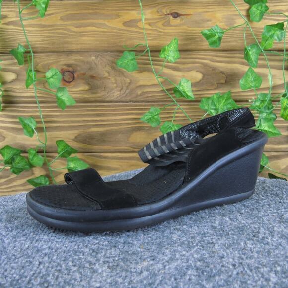 Skechers Women's Memory Foam Ankle‎ Strap Black Synthetic Sz 9 Medium Used 2025 - Picture 1 of 6